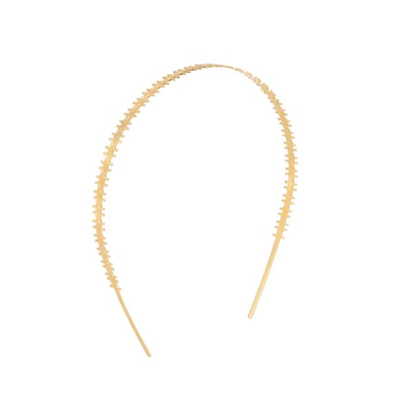 Celine Triomphe Headband In Steel With Gold Finish GOLD - Picture 7 of 8